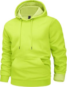 Vente en gros de sweats à capuche pour hommes en polaire, à manches longues, unis, style streetwear simple, personnalisables - Product Image 4