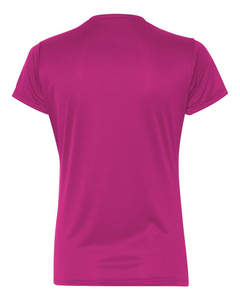 Camiseta de Manga Corta para Mujer, Cuello Redondo, Color Rosa Liso, Poliéster, Corte Regular, Estilo Deportivo Casual, Tejido de Punto Jersey, Transpirable y Ecológica - Product Image 6