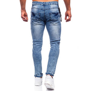 Jeans de mezclilla casuales de pierna recta para hombre, 100% algodón, lavados, de cintura media, con lavado de color, transpirables, OEM, ¡Gran oferta 2026 a precio económico! - Product Image 2