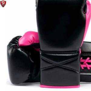 Ensemble de boxe SUMBOOS en PU et cuir, protège-tête, protège-dents, gants respirants, noir et rose, équipement d'entraînement protecteur, toutes saisons - Product Image 2
