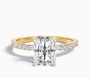 Anillo de Compromiso de Lujo con Moissanita de Corte Radiante y Engaste de Garra, Certificado, en Plata de Ley 925 Bañada en Oro Blanco, Anillo Delicado - Product Image 3