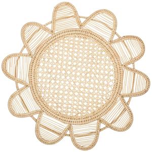 Natural Rattan Charger Plates Decorative Flower Placemat Woven Wicker <b>Table</b> Mat Heatproof <b>Coaster</b> For Farmhouse Kitchen Tablewar - Product Image 1