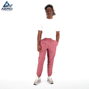 Pantalon de survêtement rose en coton pour homme, taille élastique, poches latérales, décontracté, pour l'automne, respirant, tricoté, pour le sport - Product Image 5