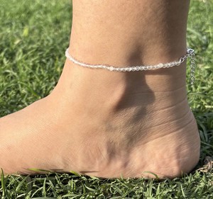 Vente en gros de chevillères en argent sterling 925 avec perles de quartz naturel transparent, chevillères faites à la main avec cristaux facettés, fournisseur de bijoux DIY - Product Image 4