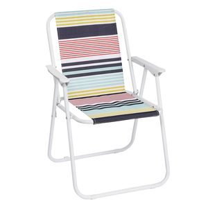 Sedia da Spiaggia Pieghevole Leggera con Schienale Alto, Sedia da Campeggio Portatile con Braccioli Rigidi Imbottiti in Cotone per Parchi - Product Image 1