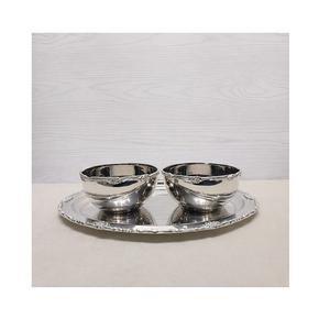 Maravilloso diseño de acero inoxidable, dos cuencos para chocolate con plato para accesorios de mesa, cuenco y plato para servir - Product Image 4