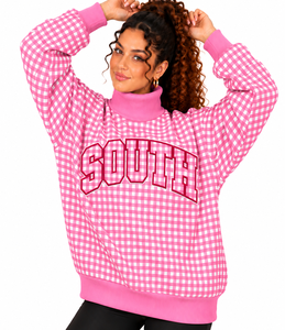 Sudadera de cuello alto de algodón polar personalizada al por mayor para mujer, con estampado de letras y bordado, informal, holgada, para invierno - Product Image 6