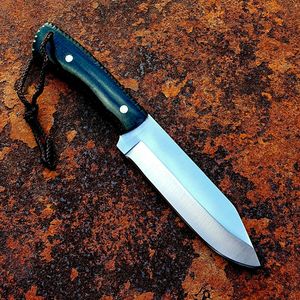Couteau de camping à lame fixe haut de gamme en acier inoxydable avec étui en cuir, manche pleine longueur, options de personnalisation, approvisionnement en gros USA Europe - Product Image 1