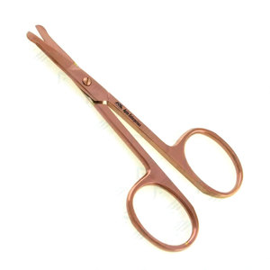 Ciseaux à ongles pour bébé en acier inoxydable avec sondes de sécurité pour les cuticules et les ongles lisses, couleur or rose, 3,5 pouces - Product Image 1