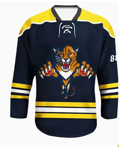 Camiseta de hockey sobre hielo de Capitán América para hombre, manga larga, estampado sublimado, poliéster que absorbe la humedad, cuello redondo, uniforme para adultos - Product Image 4