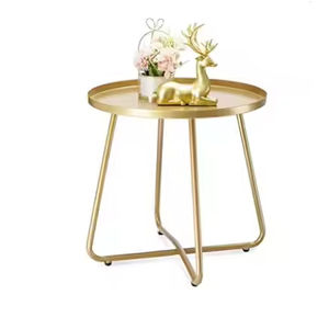 Mesa Auxiliar de Metal con Diseño Impresionante y Tapa de Mármol Negro, Acabado Dorado, la Mejor Forma para Decorar la Sala de Estar - Product Image 6