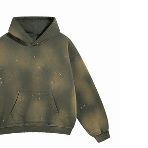 เสื้อฮู้ดดี้ทรงบ็อกซี่สไตล์วินเทจฟอกสีแบบโอเวอร์ไซส์ สกรีนโลโก้ได้ตามสั่ง ขายส่ง น้ำหนัก 500 กรัม แขนเสื้อแบบปกติ ใส่ได้ทั้งชายและหญิง เหมาะสำหรับฤดูหนาว ลายเรียบ 100% ผ้าฝ้าย - Product Image 6