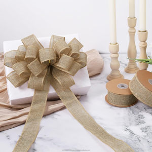 Jute Burlap Wired Ribbon 2.5 Inch X 12 Meters Eco-Friendly Natural Burlap Fabric Ribbon Bows Gift Wrapping Tree Outdoor - Product Image 4