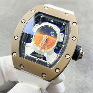 Reloj de Lujo para Hombre, Diseño Astronauta, Cerámica Marrón, Movimiento Tourbillon Esqueleto, Multifunción, Deportivo, Casual, Mecánico - Product Image 2
