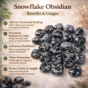 Pierre roulée en obsidienne flocon de neige naturelle polie en gros pour la guérison, le Reiki, la méditation, l'amour et la décoration intérieure - Product Image 2