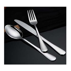 Métal personnalisé plaqué argent avec poignée ordinaire vente ensemble de couverts de luxe en acier inoxydable pour restaurants - Product Image 1