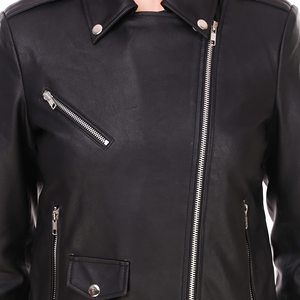 Vestes en cuir pour femmes avec logo personnalisé en gros – Vestes en cuir véritable ou similicuir PU, style court et tendance - Product Image 6