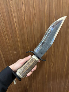 Nouveau couteau Bowie en acier carbone forgé à la main avec manche en bois de cerf, couteau de chasse de collection, couteau de survie, meilleur couteau à lame fixe tranchante - Product Image 5