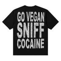 T-shirt noir à manches courtes pour homme, imprimé photo, col rond, coupe ample, style streetwear, 100 % coton jersey 180g, logo lettre sur le devant