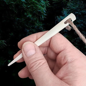 Aiguille en os de buffle naturel poli de haute qualité, 11 cm, pour couture et tricot, écologique, style Viking, en os animal - Product Image 6