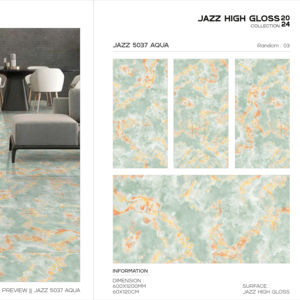 Azulejos de porcelana de la mejor calidad, superficie de alto brillo Jazz, 60x120cm, 600x1200mm, tamaño 24x48 para un diseño elegante de paredes interiores. - Product Image 1