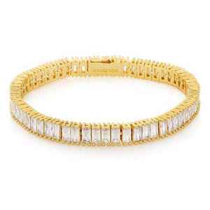 Elegante Brazalete de Diamantes en Oro y Plata con Corte de Diamante Estilo Cubano para Damas, Ideal para Fiestas o Uso Diario - Product Image 2
