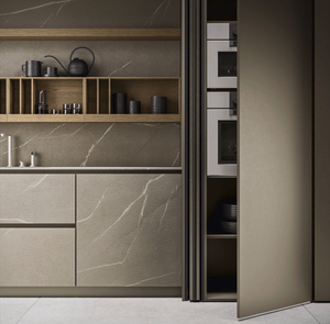 JY Project Customized RTA Frameless Oak <b>Melamine</b> Panel Kitchen Cabinet MDF Modern Hanging Doors Full <b>Set</b> Vietnam Factory OEM - Product Image 3