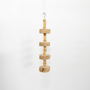 Natural Coffee Wood Bamboo Hanging Bird Perch <b>Ladder</b> Toy <b>Small</b> Birds Pet Cage Stand Accessories Wholesale Dekor Asia - Product Image 1