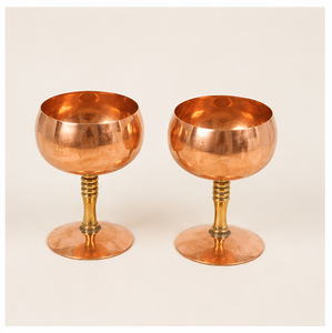 Copas de Vino de Cobre Puro de Alta Calidad con Tallo de Latón Pulido, Copas de Cóctel Vintage Hechas a Mano para Bares de Lujo y Hoteles - Product Image 5