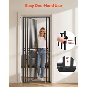 Cancelletto per Animali Domestici Extra Alto 72,9-86,4 cm, Larghezza Regolabile, per Gatti e Cani, Altezza 199,9 cm, Kit di Montaggio a Pressione in Metallo, Kit di Montaggio a Parete Incluso - Product Image 5