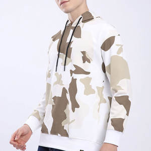 Sweat à capuche zippé 100 % coton tendance camouflage pour hommes et femmes, broderie fine, coupe ample en pur coton - Product Image 2