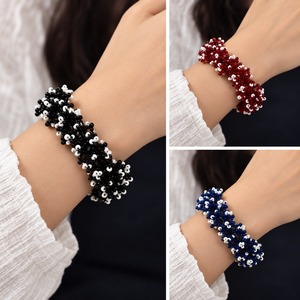 ชุดกำไลข้อมือลูกปัดสีดำขาวสไตล์โบฮีเมียน สำหรับทุกเพศ ทำจากอะคริลิกเรซิ่น สามารถซ้อนกันได้ - Product Image 2
