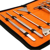 SIGAL MEDCO Kit d'outils d'aquariophilie pour plantes et aquascaping, robuste, écologique, outils longs, acier inoxydable, étui de rangement, grattoir à algues