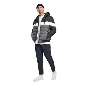 Doudoune matelassée pour homme, haute qualité, à blocs de couleur contrastés, style automne, avec capuche montante, personnalisable, chaude, épaisse, respirante, coupe-vent, pour l'extérieur - Product Image 6