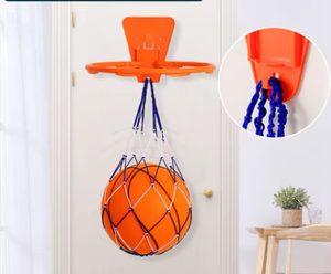 Orange <b>Door</b> Mount Basketball Hoop with <b>Net</b> and Ball Size 7 Indoor Training Toy for Kids and Adults - Product Image 1