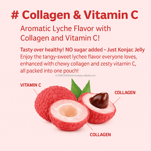 Lichi sabor adulto Konjac Jelly Gummy con pescado colágeno vitamina C bajo en azúcar bajo en calorías bocadillo saludable - Product Image 2