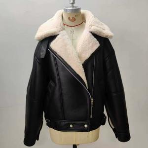 Veste en cuir d'agneau véritable unisexe sur mesure avec fourrure de renard, daim et doublure Sherpa, ceinture amovible, respirante - Product Image 5