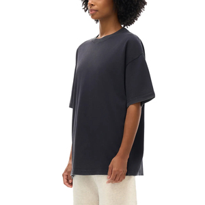 Camiseta Oversize de Algodón 100% para Mujer, Estilo Boxy, Lavado Ácido, Casual, Holgada, Manga Corta, Estilo Cropped, Vintage, Urbana, Color Liso - Product Image 2
