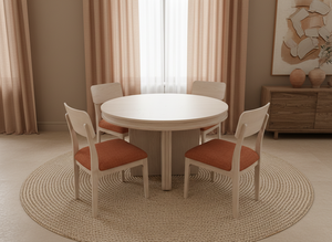 Modern <b>Round</b> Coffee <b>Table</b> Set with <b>4</b> <b>Chairs</b> Solid Ash Frame Durable & Lightweight Design - Product Image 5