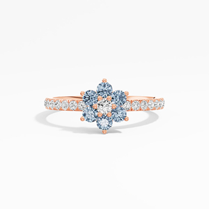 Anillo de Eternidad Clásico y Elegante con Moissanita Azul y Blanca, 0.57 Quilates, Chapado en Rodio, para Pedidos al por Mayor B2B, Oro de 10K, 14K y 18K - Product Image 6