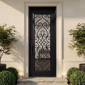 Royal Luxury Rust-resistant Wrought Iron Entrance Door Decorative Glass Inserts Easy Assembly for Outdoor Use Modern Design - Product Image 3