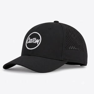Casquettes de sport OEM 6 panneaux en gros, structure structurée et trous découpés au laser, broderie 3D personnalisée, parfaites pour l'été et le quotidien - Product Image 1