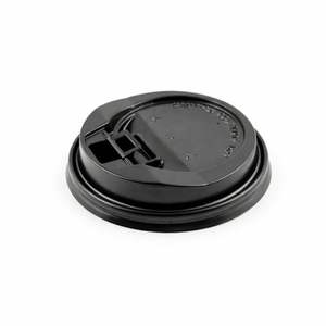 ฝาปิดแบบรีล็อคได้ ProTakeOut ขนาด 10-24 ออนซ์ สำหรับแก้วกระดาษ ขอบ 90 มม. สีดำ ทำจากพลาสติก PP บรรจุ 1000 ชิ้น (50/20) ปิดสนิท ปลอดสาร BPA - Product Image 2