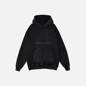 Sweat-shirts à capuche unisexes surdimensionnés 420 g/m² avec logo personnalisé, lavés à l'acide, pour hommes, sans cordon de serrage, technique de lavage enzymatique - Product Image 6