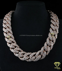 Conjunto de Cadena Cubana Premium de 22mm con Incrustaciones de Diamantes Moissanite VVS, Estilo Hip Hop, Plata de Ley 925, Collar de Lujo - Product Image 1