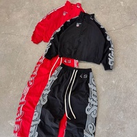 Ensemble de survêtement pour homme 100% nylon, logo personnalisé brodé sur le devant, veste et pantalon deux pièces, streetwear d'automne, vente en gros