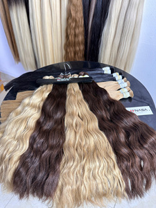 Prix de gros en vrac Extensions de cheveux 100% vietnamien Remy cheveux Nasa cheveux 100 grammes couleurs claires Super Double dessiné 26 pouces - Product Image 3