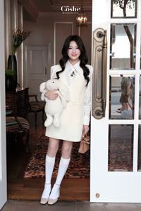 RTS Coshe Rouge Set Vestido de Tweed de tela Premium con camisa abotonada Mujer Elegante Estudiante Look Fiesta Trabajo Eventos Lady Girl - Product Image 4