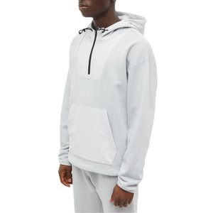 Vornex Industry Men's Quarter Zip Hooded Sweatshirt Matching Tracksuit Set – <b>Grey</b> / Customized Low Moq Oem Sweatshirts For Adult - Product Image 4