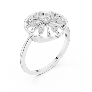 14K แหวนปาร์ตี้หรูหราสวมใส่เครื่องประดับ CZ เงิน - Product Image 6